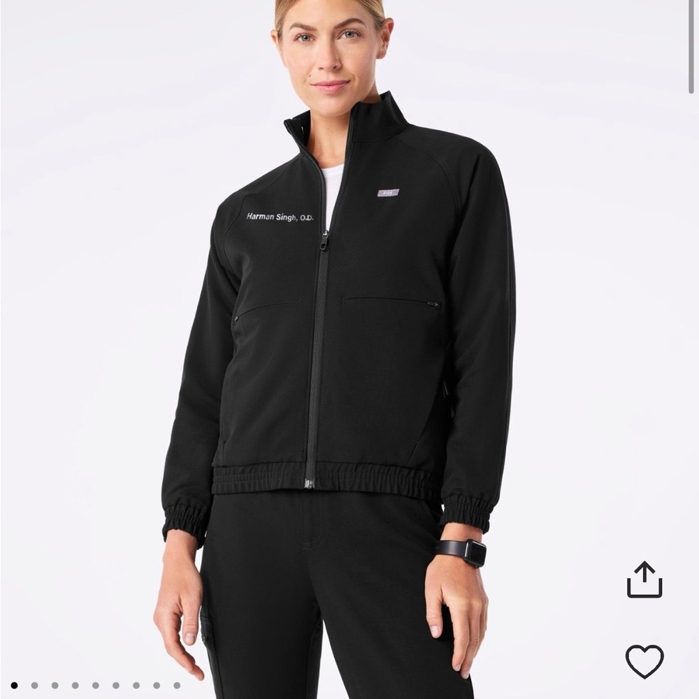 FIGS Black Women's Bomber Jacket